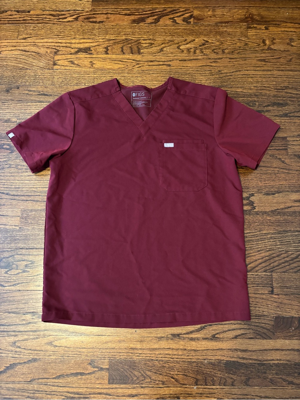 Figs Men Burgundy Leon Scrub Top